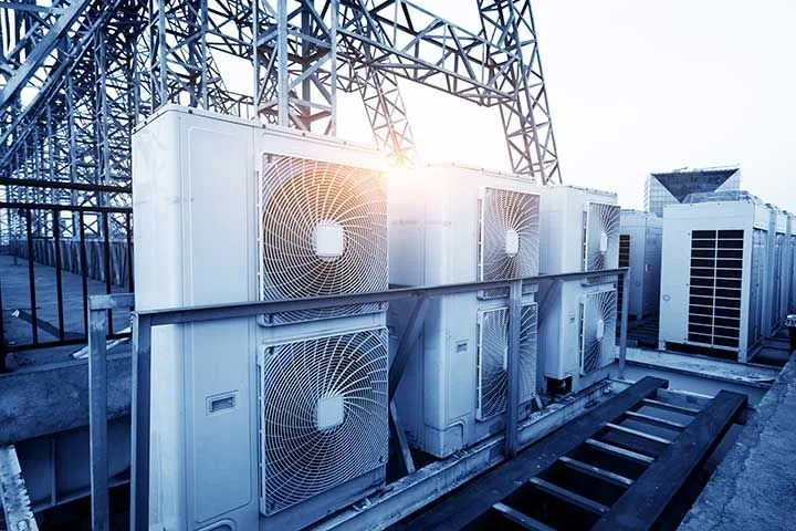 Air conditioner units (HVAC) on a roof of industria