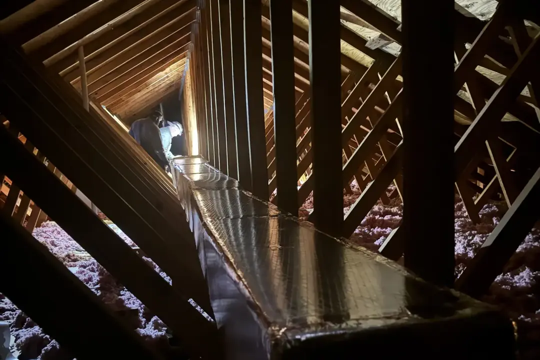 Insulated ductwork run through the frame of a home by Wingate's Air Conditioning near East Milton, FL